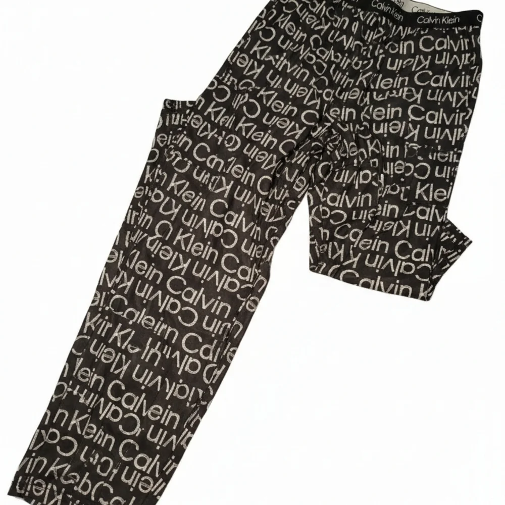 Calvin Klein Black and White Logo Jogger Pajama Pants